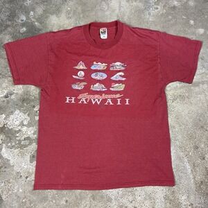Vintage 90s Kona Hawaii T Shirt Size XL Red Hawaiian Experience Graphic Tee